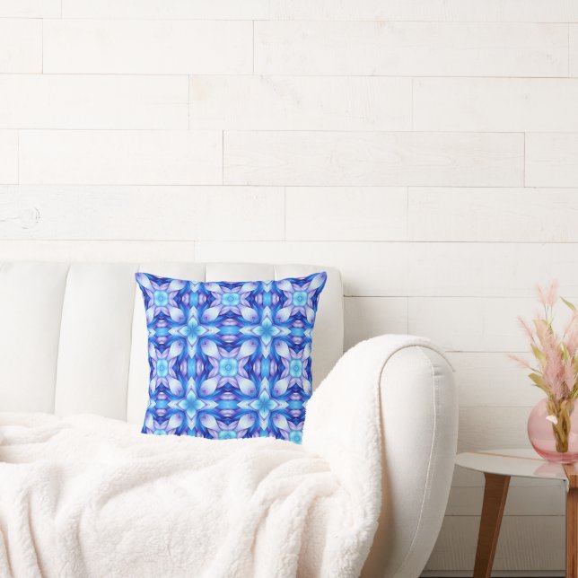 Coussin Motif captivant populaire en bleu et violet (Canapé)