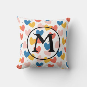 Coussin Motif cardiaque initial personnalisé