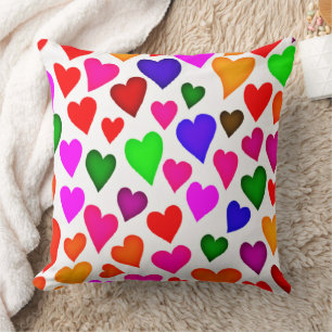 Coussin Motif cardiaque multicouleur dynamique