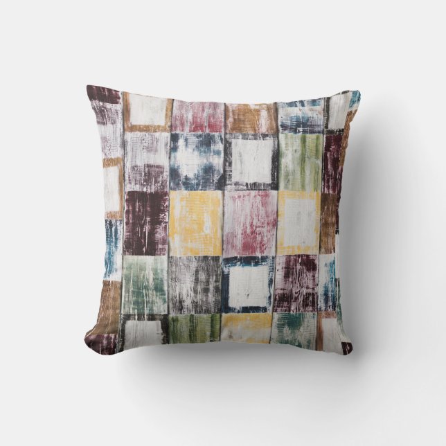 Coussin Motif carré coloré (Recto)