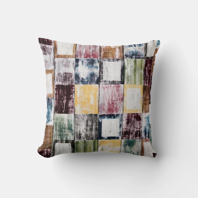 Coussin Motif carré coloré (Recto)