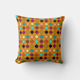 Coussin Motif Carré en mosaïque colorée