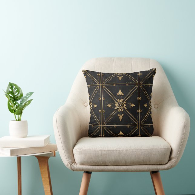 Coussin Motif Carré foncé (Chaise)