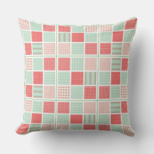 Coussin Motif Carré Multiple Pastel Décoratif Moderne.