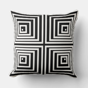 Coussin Motif Carré noir et blanc élégant