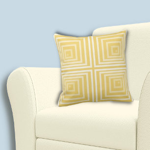 Coussin Motif Carré régulier Jaune Corné élégant