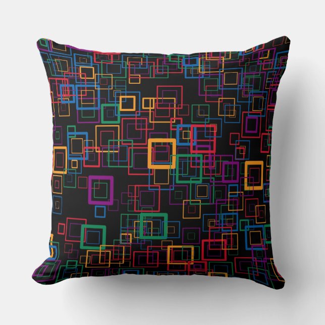 Coussin Motif Carré Retro Purple Mint (Recto)