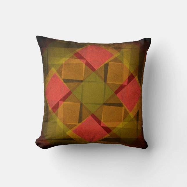 Coussin motif carré vintage cool (Recto)