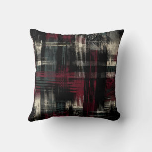 Coussin Motif carreaux alternative grunge déchiquetée