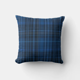 Coussin Motif carreaux bleu noir