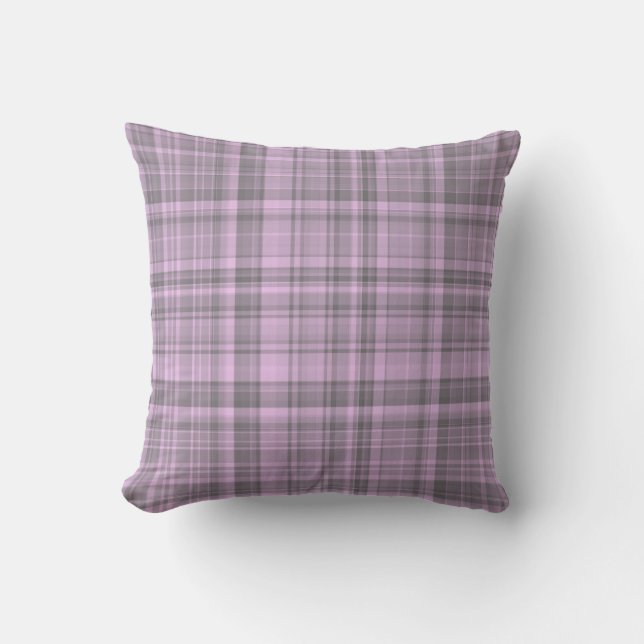 Coussin Motif carreaux gris violet (Recto)