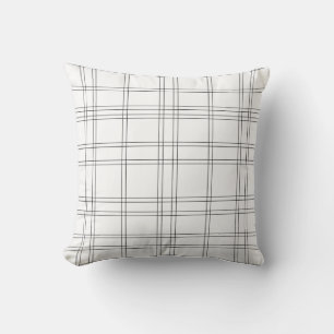 Coussin Motif carreaux minimal moderne noir et blanc propr