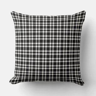 Coussin Motif Carreaux Noir Blanc
