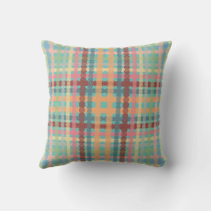 Coussin Motif carreaux pastel pointillé