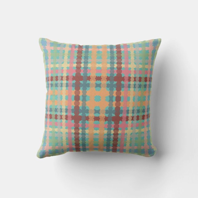Coussin Motif carreaux pastel pointillé  (Verso)