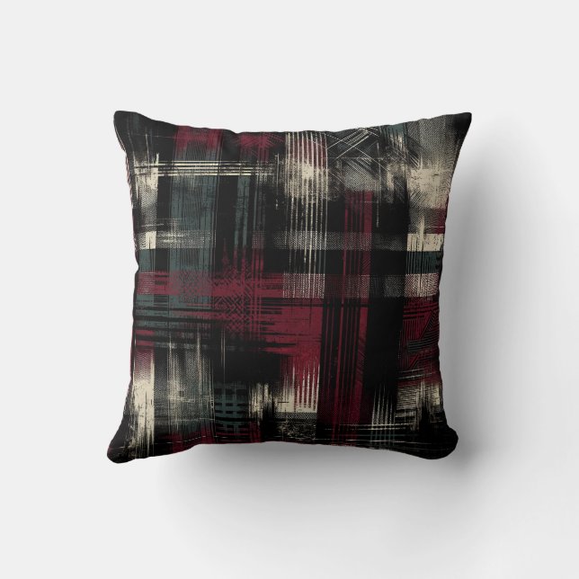 Coussin Motif carreaux Punk Grunge Alternative dévasté (Verso)