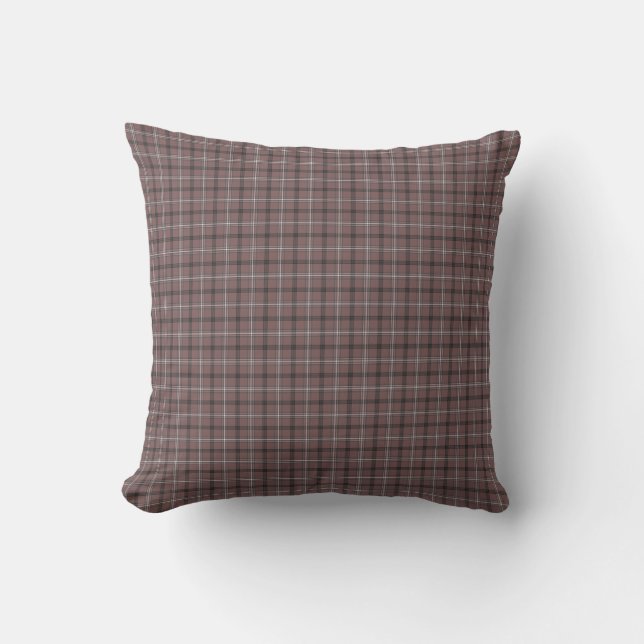 Coussin Motif carreaux rose marron classique (Recto)