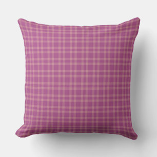 Coussin Motif carreaux rose violet