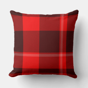 Coussin Motif carreaux rouge classique et élégant