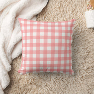 Coussin Motif carreaux rouge framboise pastel Pâques