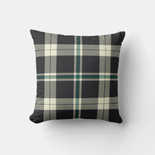 Coussin Motif carreaux tartan vert et marine classique
