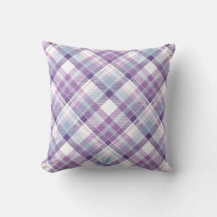 Coussin Motif carreaux Teintes d'améthyste