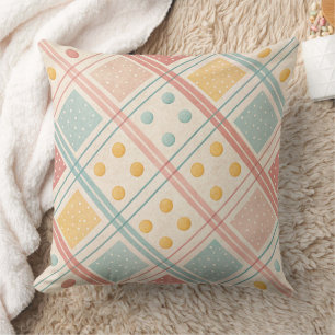 Coussin Motif carreaux terracotta milieu du siècle