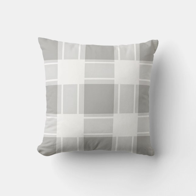 Coussin Motif carreaux ton gris moderne (Recto)