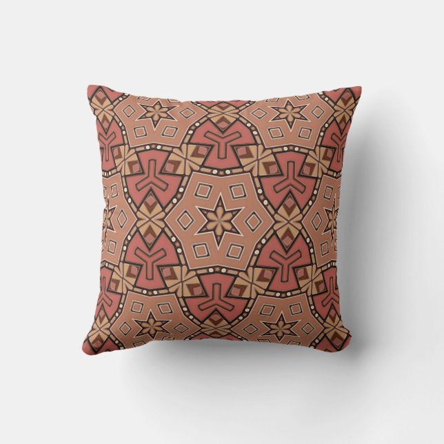 Coussin Motif carrelage en terre cuite et peigne de fer (Verso)