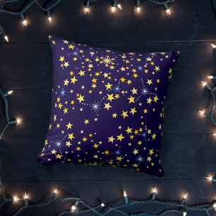 Coussin   Motif céleste bleu marine mignon et amusant avec