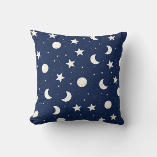 Coussin Motif céleste de la lune et des étoiles