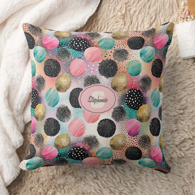 Coussin Motif Cercle Abstrait - avec Parties scintillant e (Couverture)