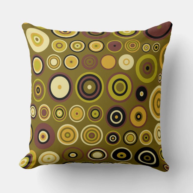 Coussin Motif Cercles Pop Rétro #2 (Recto)