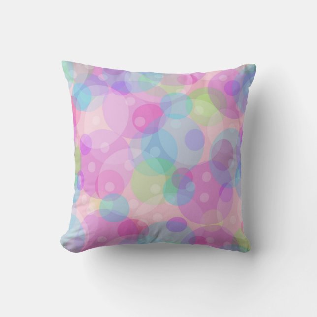 Coussin Motif Cercles Rétro Colorés (Recto)