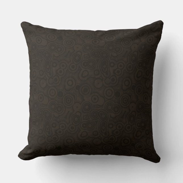 Coussin Motif Cercles Urbains Brun Chocolat Foncé (Recto)