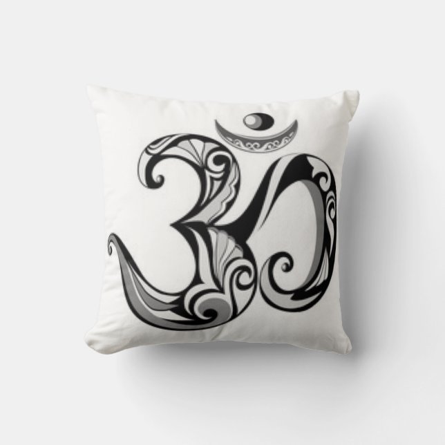 Coussin Motif Chakra en couronne noire blanche Imprimer (Recto)
