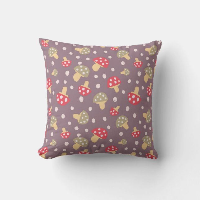 Coussin Motif champignon (Recto)
