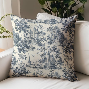 Coussin Motif Château Royal Toile de Jouy