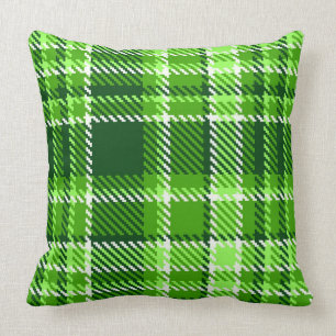 Coussin Motif Checkered de couleur verte