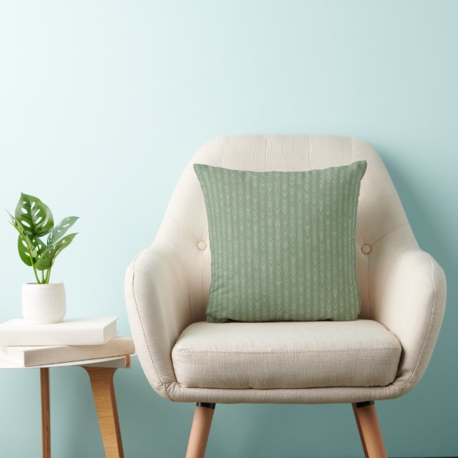 Coussin Motif Chevron en Arête de Poisson sur une Surface  (Chaise)