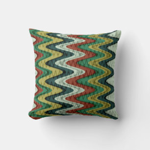 Coussin Motif Chevron et Wavy Stripes