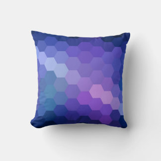 Coussin Motif Chevron Hexagone Bleu