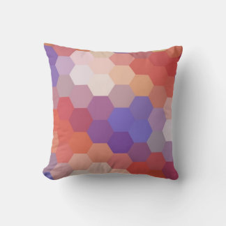 Coussin Motif Chevron Hexagone Vintage