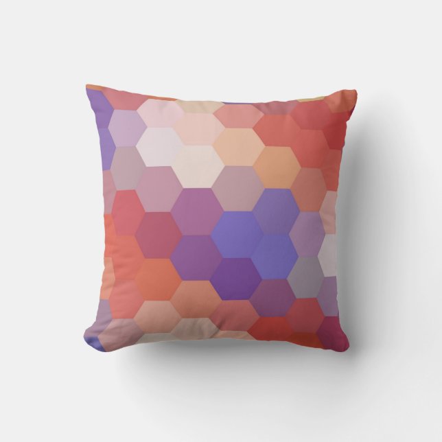Coussin Motif Chevron Hexagone Vintage (Recto)