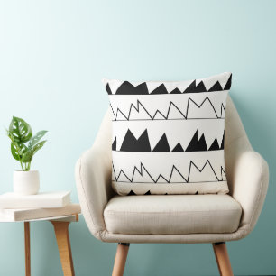Coussin Motif Chevron noir et blanc