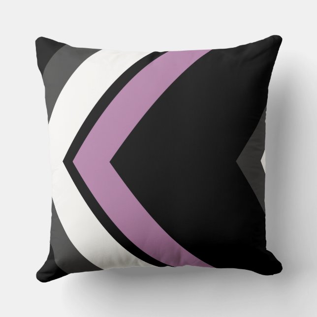Coussin Motif Chevron rose et noir (Verso)