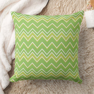 Coussin Motif chevron zig zag de nuances de vert