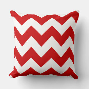 Coussin Motif Chevron Zigzag rouge et blanc