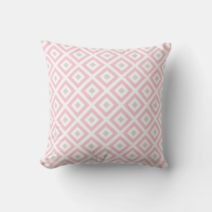 Coussin Motif chic de diamants beige et rose
