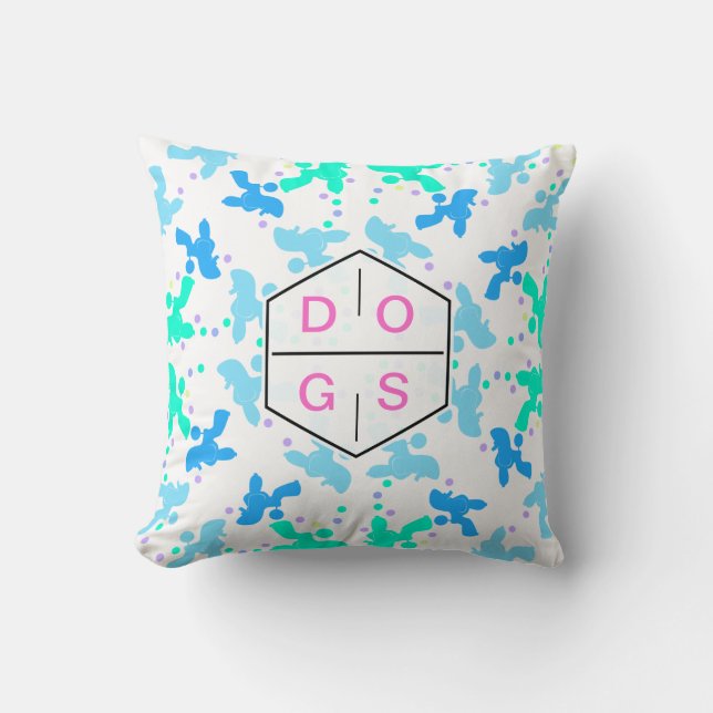 Coussin Motif Chien Caniche (Recto)